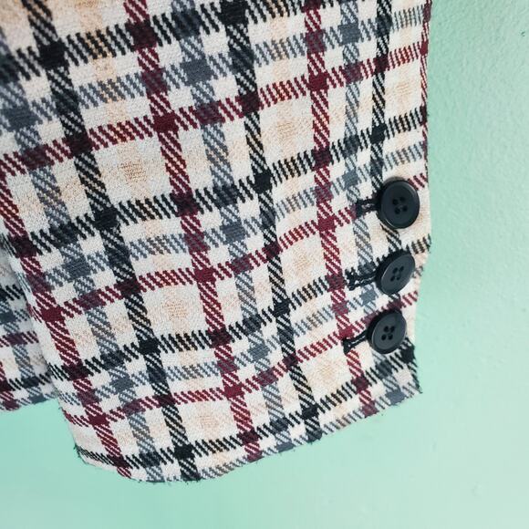 Torrid Womens Multi Color Plaid Studio Double Knit Blazer Size 2 - Picture 5 of 7